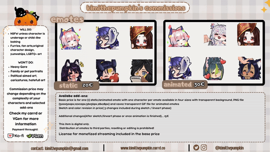 Animated emotes commission