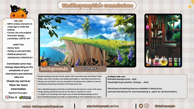 Background commissions Background commissions