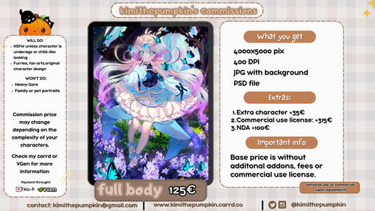 Full body commissions