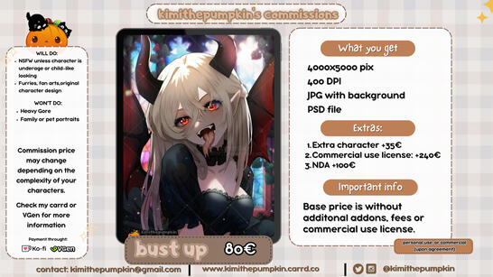 Bust up commissions